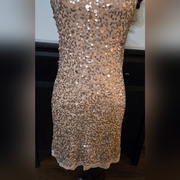 EUC- GOLD SEQUINED RACERBACK DRESS- STUDIO M - Picture 13 of 16
